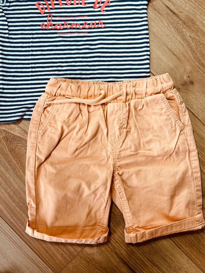 Taille 2 ans ensemble 2p été garçon TAO bleu orange * charmeur * 💙 - photo numéro 3