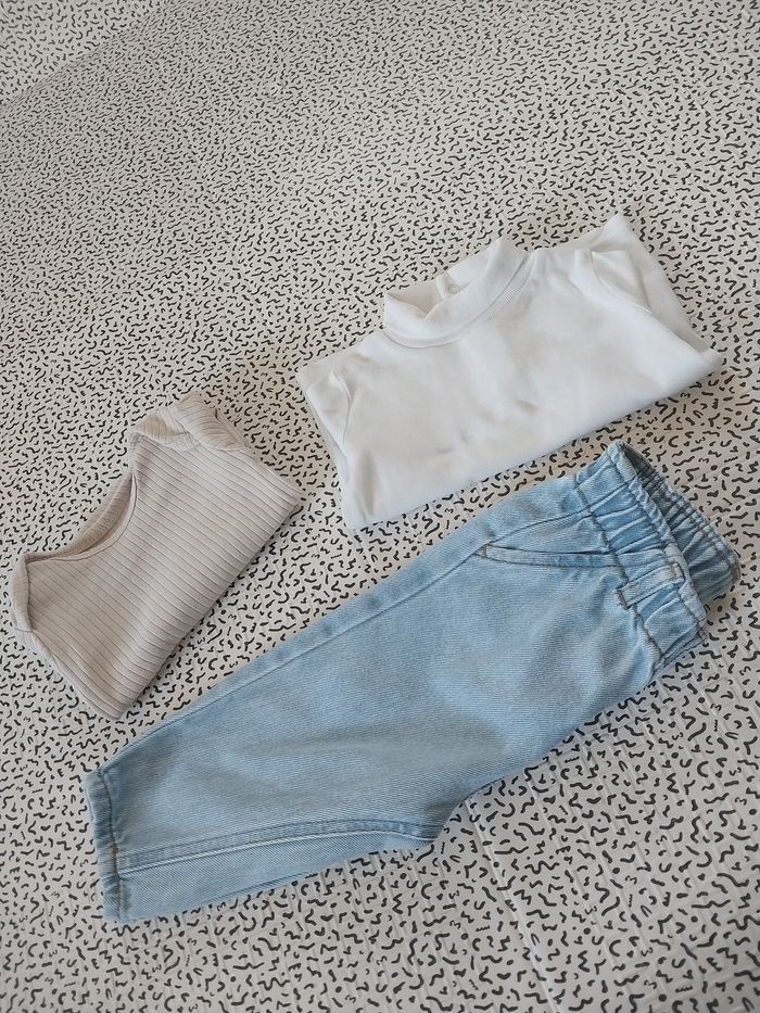 Lot bébé 6 mois garçon – Bout’Chou, Kiabi, H&M – Jean + body + t-shirt ML - photo numéro 7