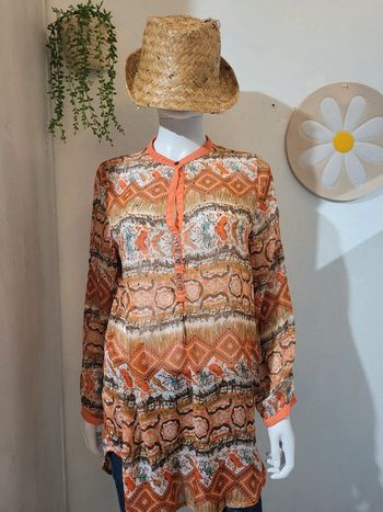 Chemise en voile orange
