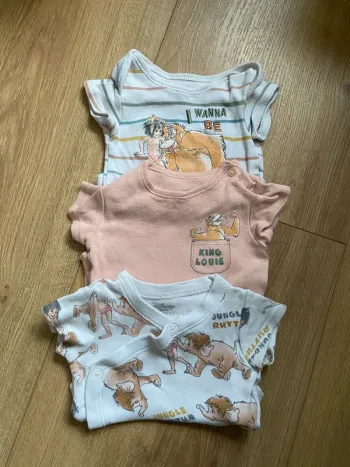 Lot de 4 bodys manches courtes Disney livre de la jungle