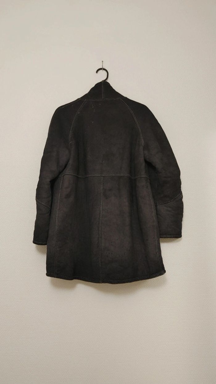 Beau manteau Vintage en peau de mouton retourné shearling monotone sheepskin fourrure lainée - photo numéro 6