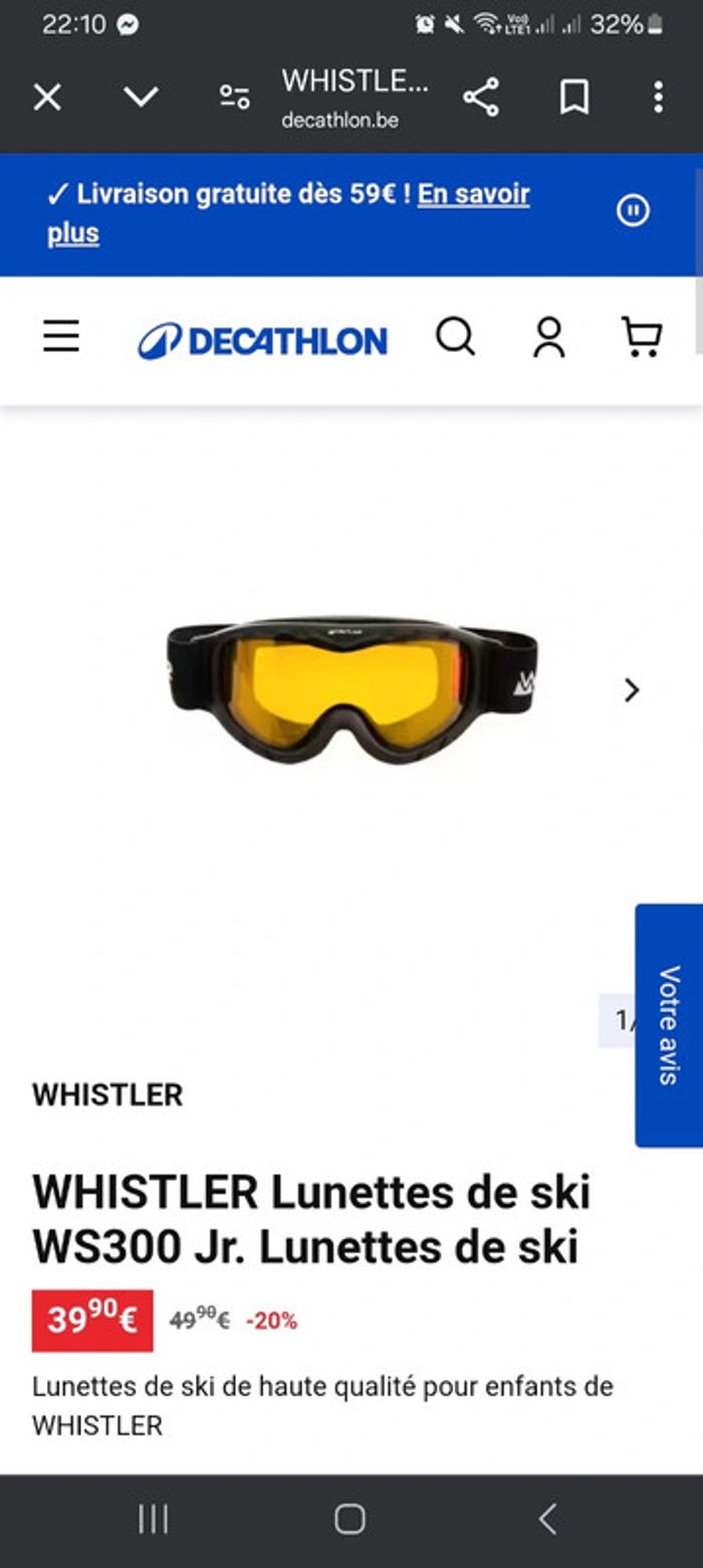 Jolie paire de lunettes de ski neuves - photo numéro 4