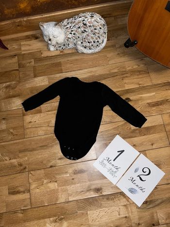 Body noir en bamboo hema très bon état 74-80cm/12mois