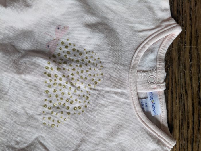 Ensemble P'tit bisou bandana/t-shirt/combi/gilet. 6mois/67cm. - photo numéro 7