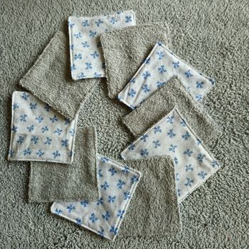 10 lingettes lavables 12x12 cm 