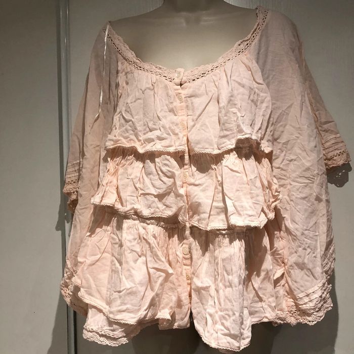 Blouse bohème rose à dentelle Naf-Naf taille  36 - photo numéro 11
