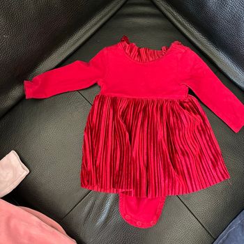 Robe velour rouge