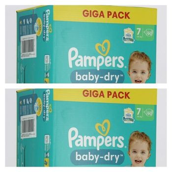 Lot de 180 Couches Pampers Baby Dry 15+ kg Taille 7 Neuf