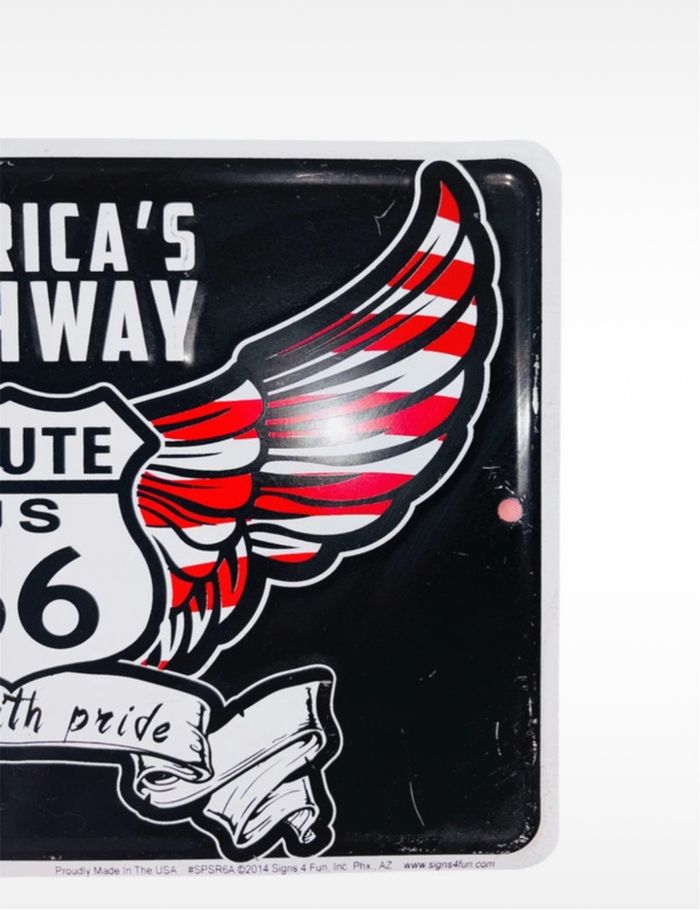 Lot 2 plaques décoratives route 66 métal - photo numéro 3