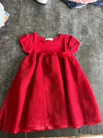 Robe manche courte rouge 4-6 ans H&M