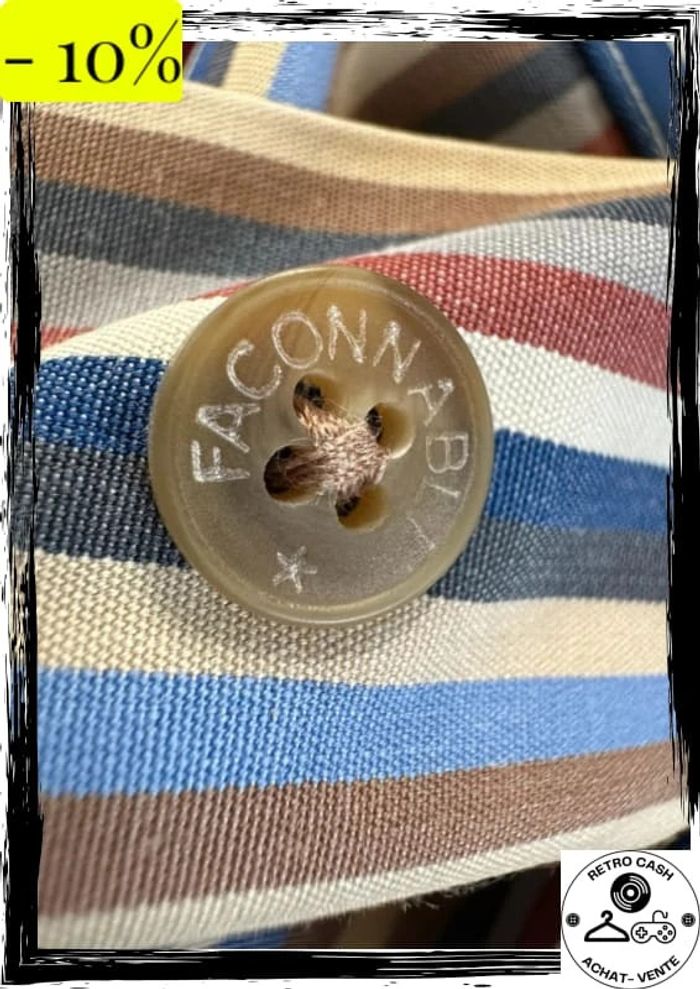 Chemise à rayures Façonnable taille M en super état vintage - photo numéro 12