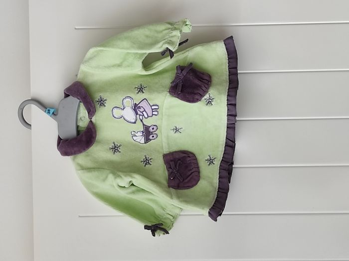 Ensemble hiver bébé fille 1 mois (pantalon + haut velours) - photo numéro 2