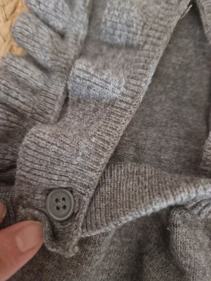 Salopette en lainage extensible bretelles fantaisie grise 🍓24 mois🍓 - photo numéro 7