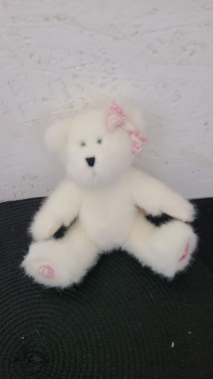 Peluche Doudou The Boyds Collection Ours Bears Blanc / Rose Articulée Limited