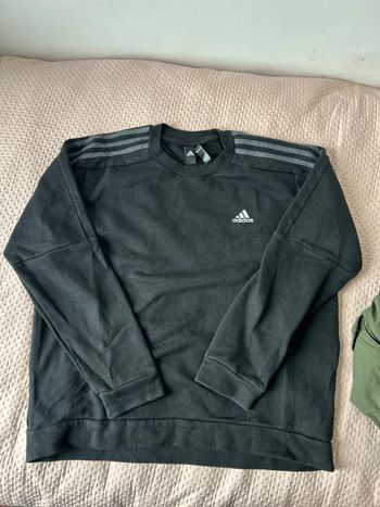 Sweat adidas noir lignes grises