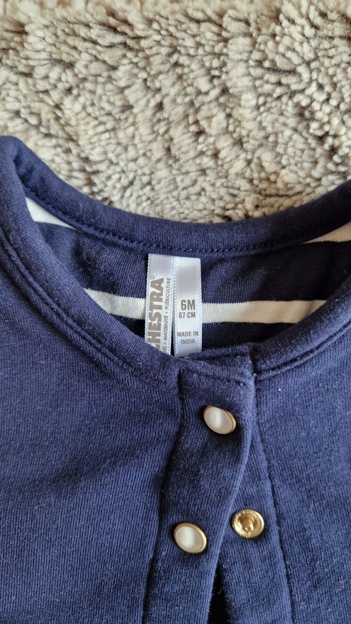 Gilet court bleu marine bébé - photo numéro 2
