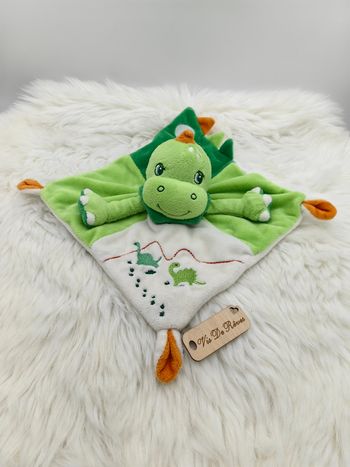 Doudou dinosaure dragon Vert et orange Kiabi Nicotoy Simba toys
