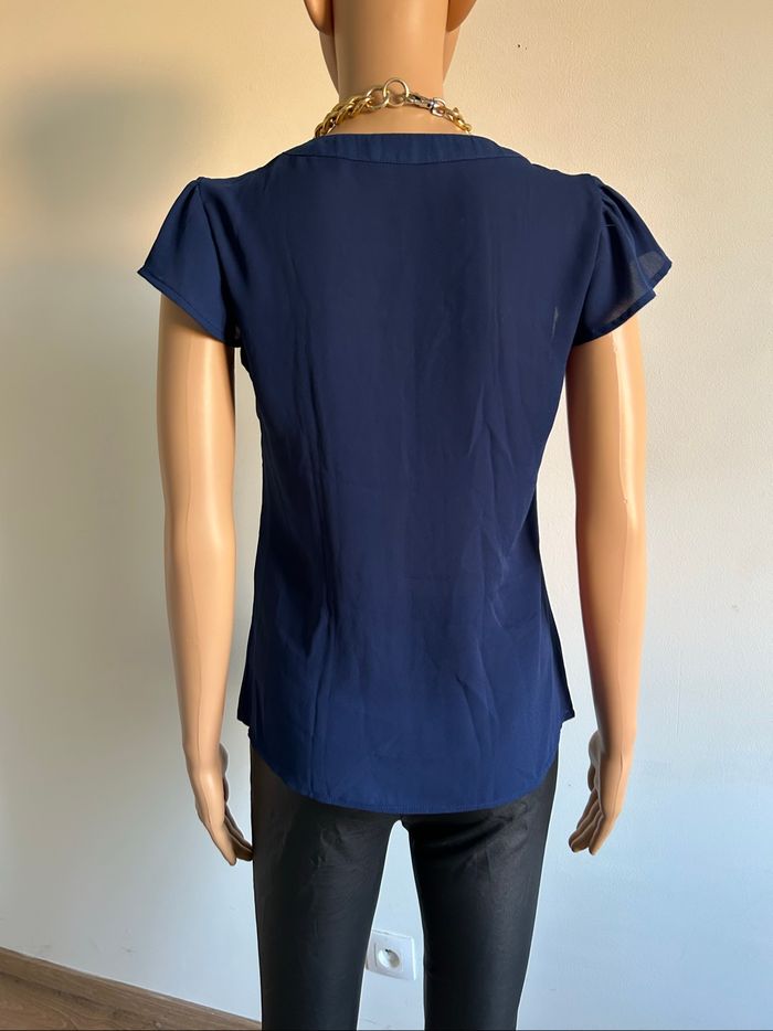 Blouse bleue marine à manches courtes Morgan taille 36 jamais portée - photo numéro 5