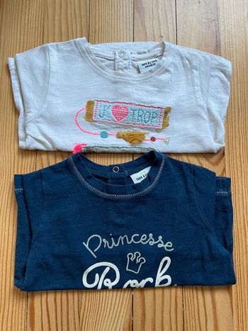 Lot de 2 t-shirt ML 6M