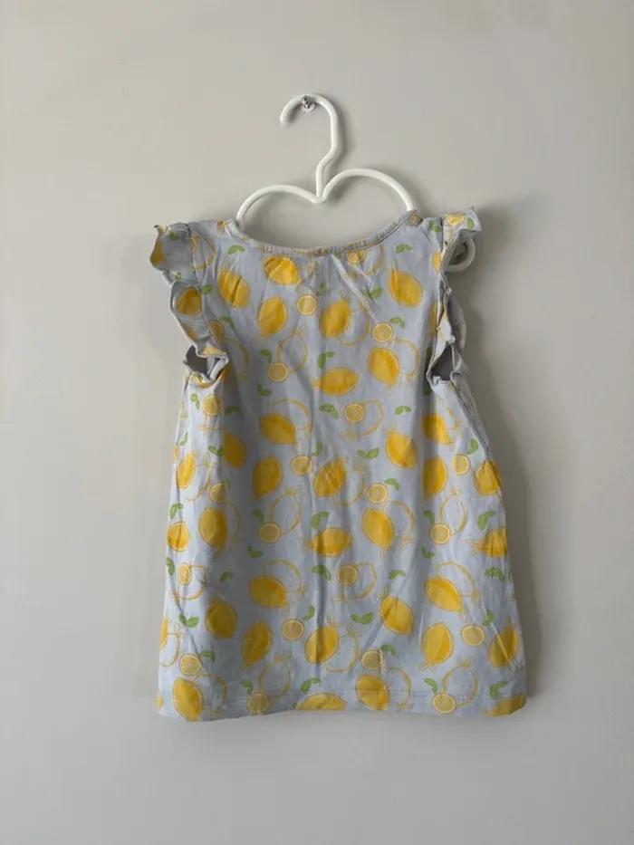 👚 T-shirt citron- fille -5 ans -110-116 cm - lupilu-très bon état - photo numéro 7