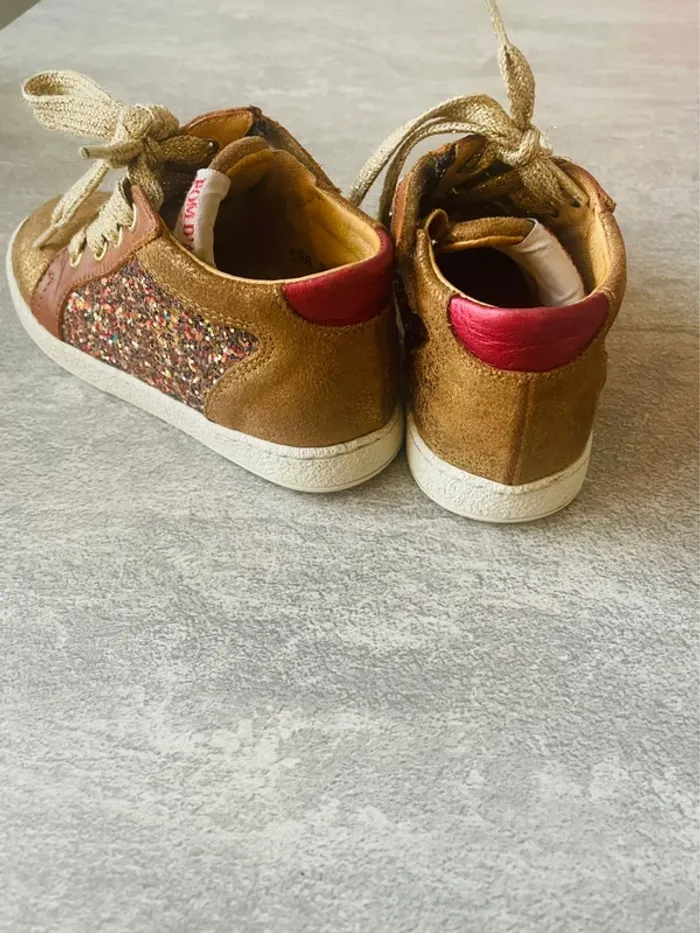 Chaussures fille Pom d’Api – Pointure 22 – Paillettes & doré - photo numéro 3