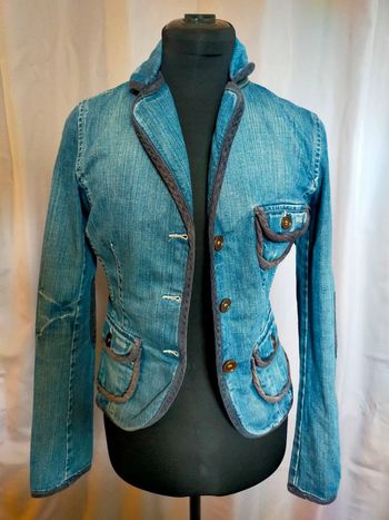 Veste en jean vintage Benetton – Femme – Taille S/M