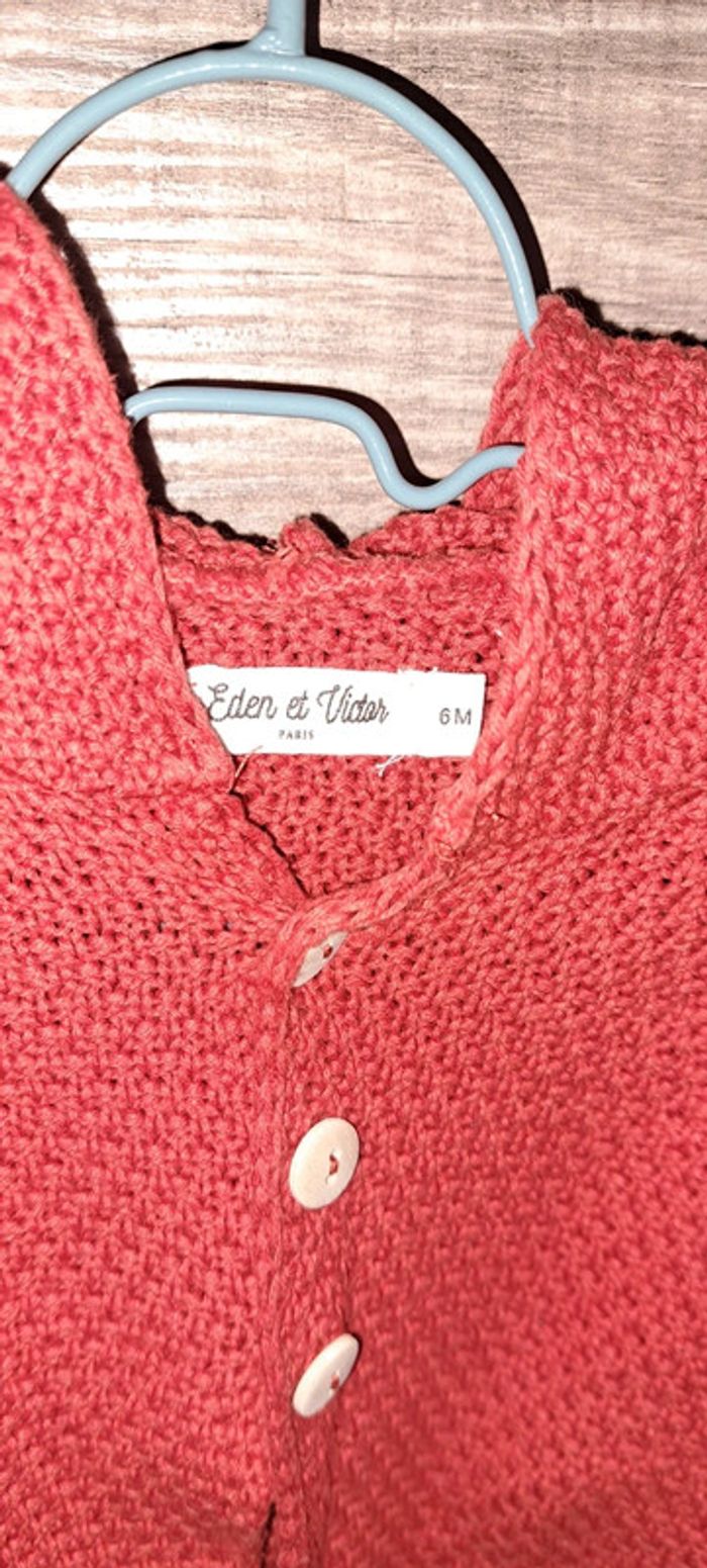 Gilet rouge à capuche 6 mois Eden et Victor - photo numéro 3