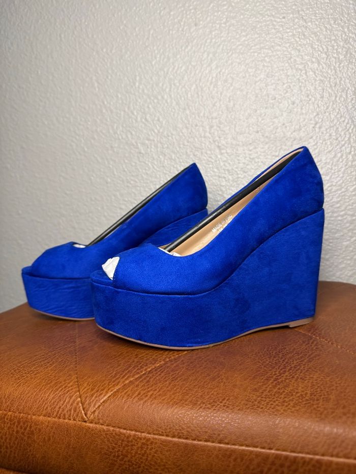 Escarpin compensés bleu - Malien - photo numéro 3