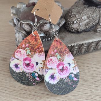 Boucles d'oreilles goutte rosier