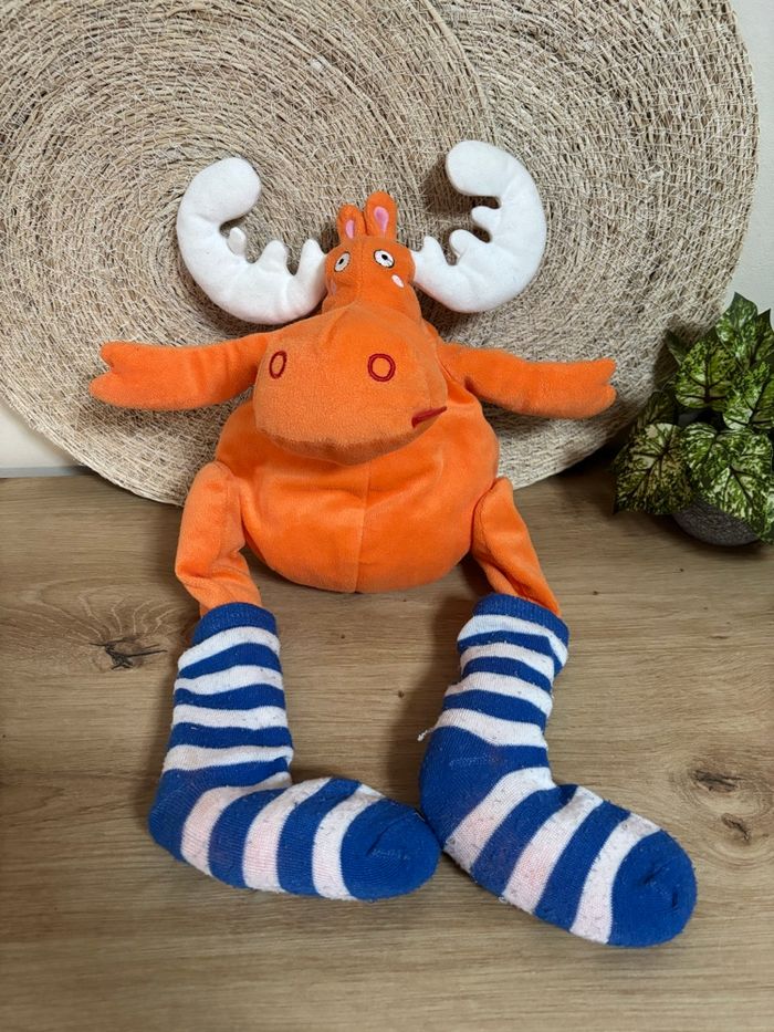 Doudou renne cerf élan orange chaussettes IKEA - photo numéro 2