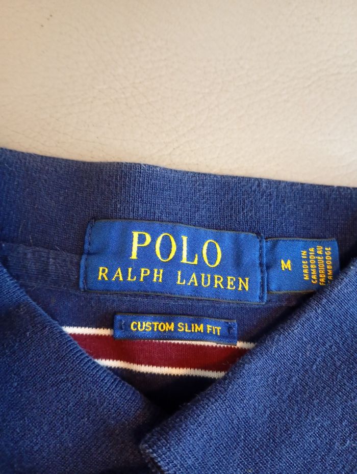 Polo Ralph Lauren rayé bleu marine – Taille M (taille petit) - photo numéro 3