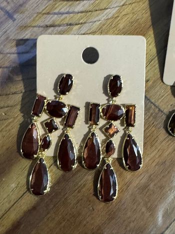 Grande boucles d’oreilles légères habaha Paris véritables œil de tigre acier inoxydable or
