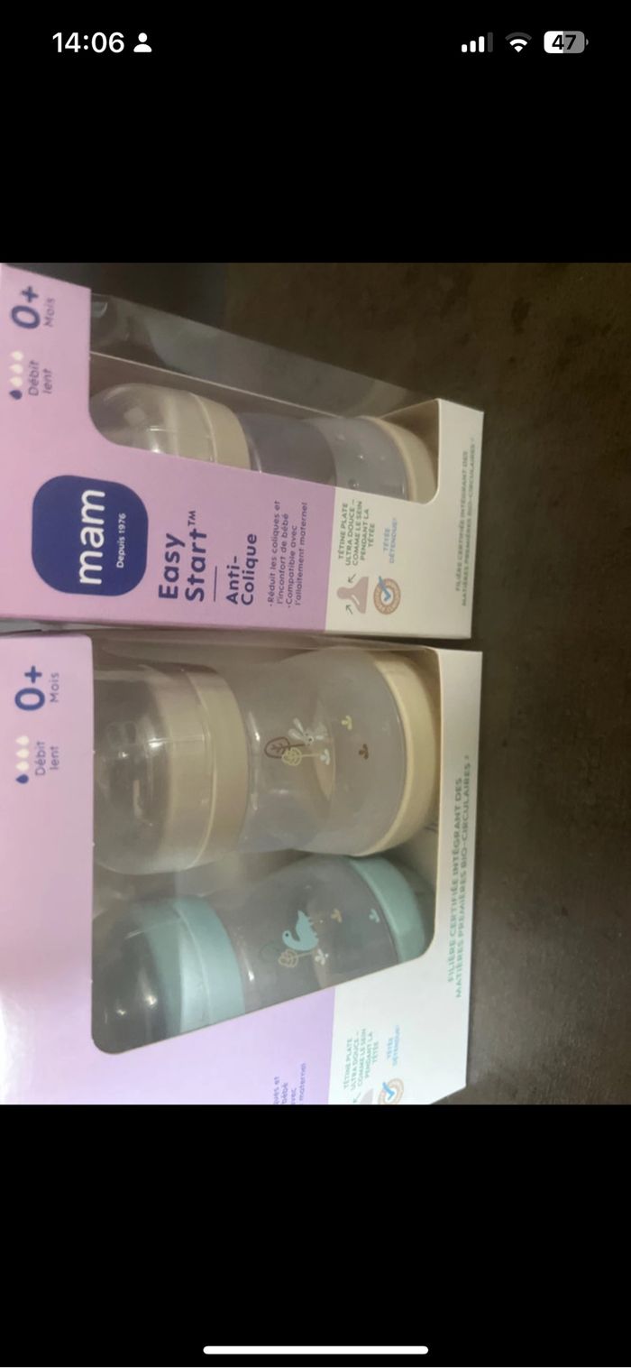 Biberons mam 150 ml x3 et biberons mam 260ml x3 aussi avec deux boîtes doseuses offertes - photo numéro 9