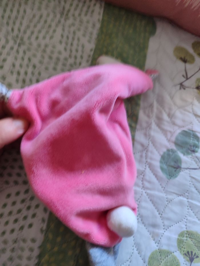 Doudou ours rose gris tex - photo numéro 3