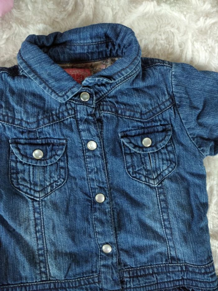 Robe doublée jeans Fille 6 mois Garden colors Tissaia Fleurs - photo numéro 4