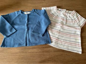 Lot cardigan et t-shirt 18m