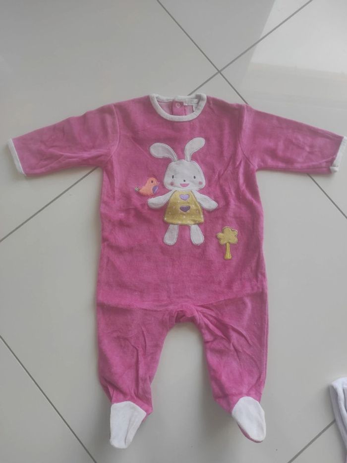 Lot de 3 pyjamas velours fille 9 mois 71 cm kiabi - photo numéro 3