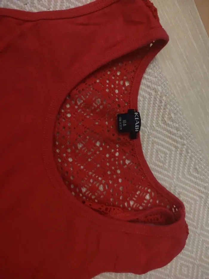 Débardeur framboise dos dentelle kiabi 10 ans - photo numéro 3