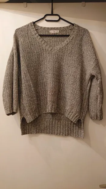 Pull gris manches 3/4