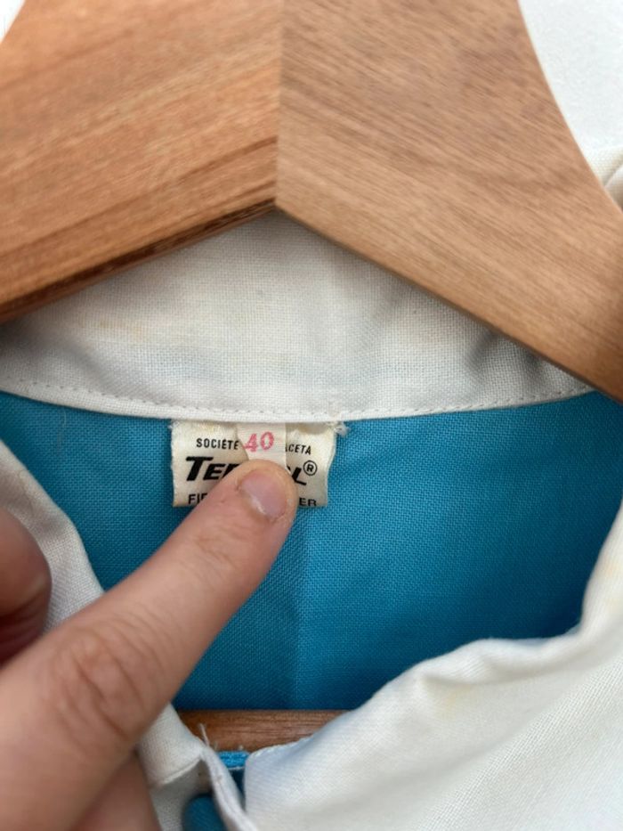 Robe en Tergal année 70 - bleu et blanche taille 40 - photo numéro 7