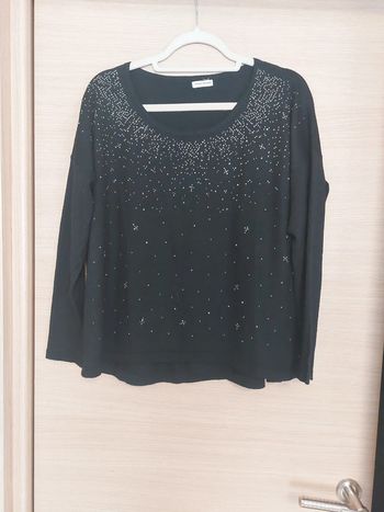 Haut noir grande taille  avec strass