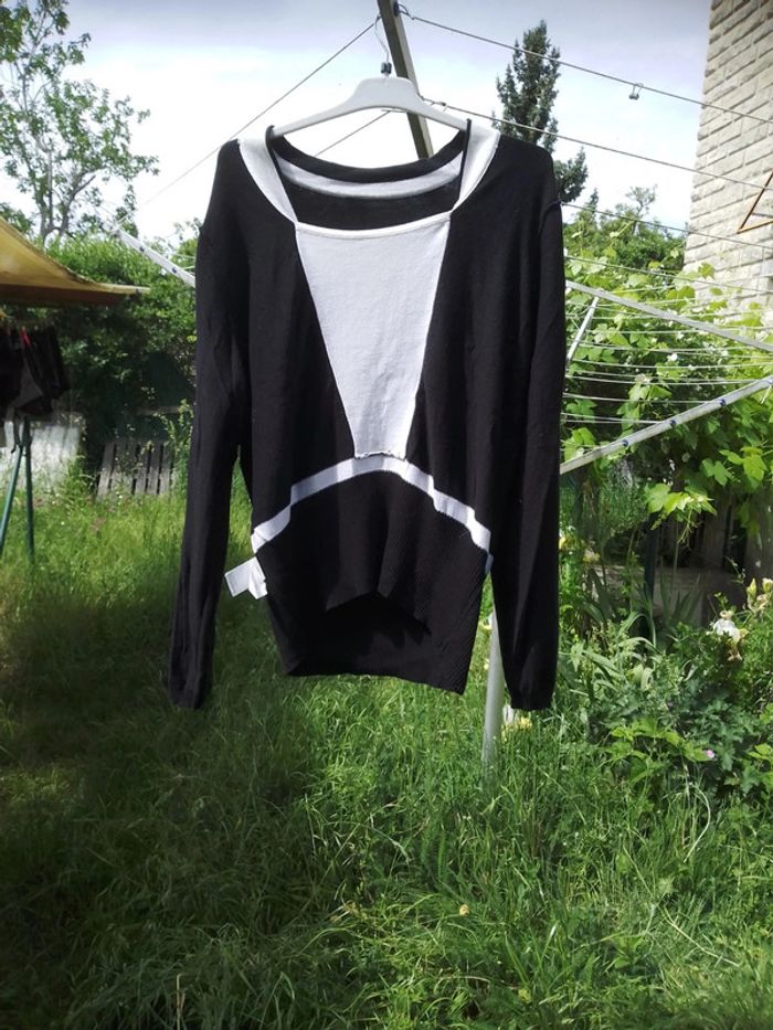 Pull blanc et noir femme - photo numéro 8