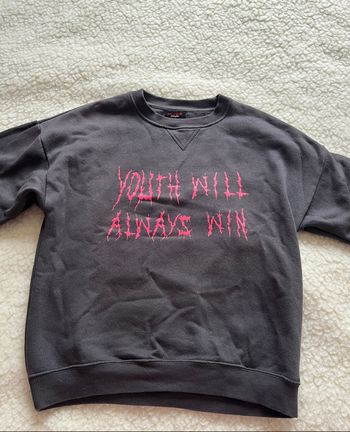 Sweat-shirt gris et rose Jennyfer très bon état