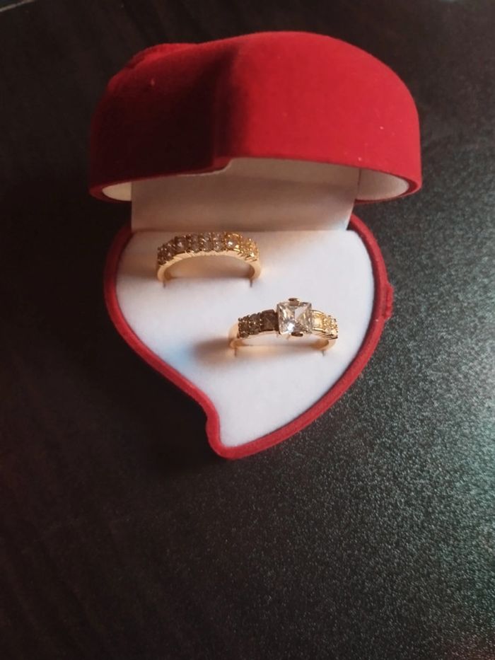 Ensemble de bague vintage femme avec coffret cadeau