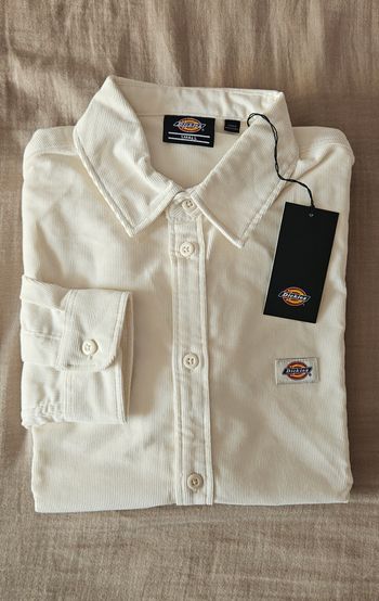 Chemise / surchemise Dickies Wilsonville velours côtelé blanc crème – taille S neuve