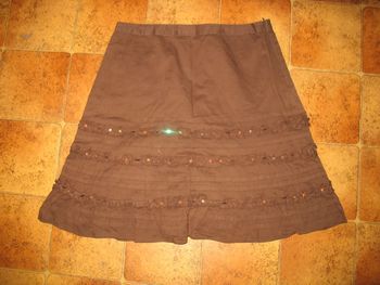 JUPE MI LONGUE MARRON "CAMAÏEU" - TAILLE 38 - N°04
