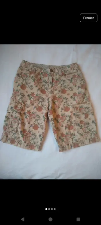 Shorts garçon cargo en 100% coton