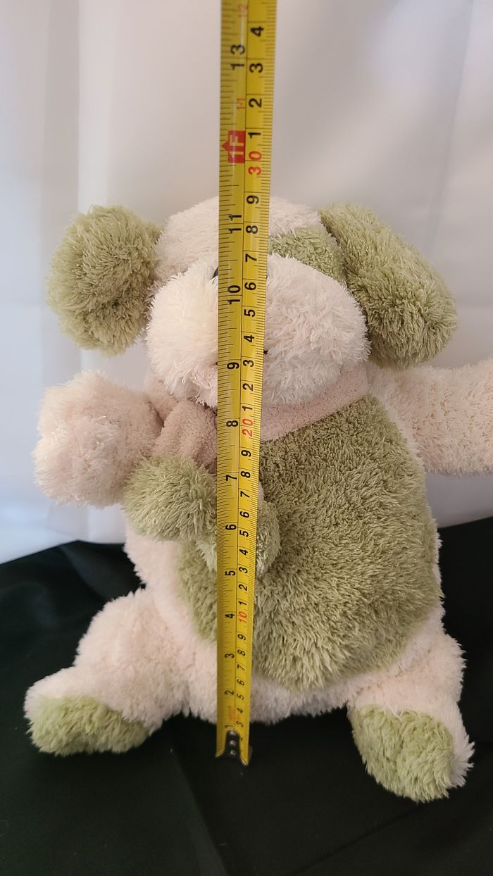 doudou chien range pyjama vert blanc echarpe pompon - photo numéro 4