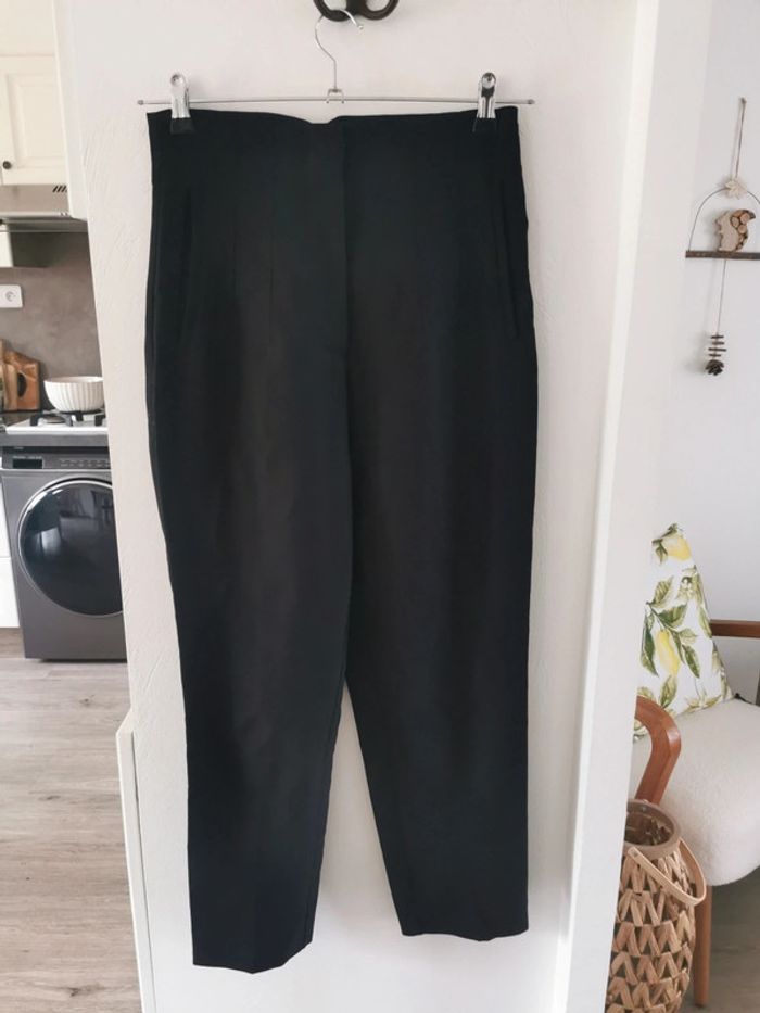 Pantalon à pince/de tailleur noir - Zara - photo numéro 7