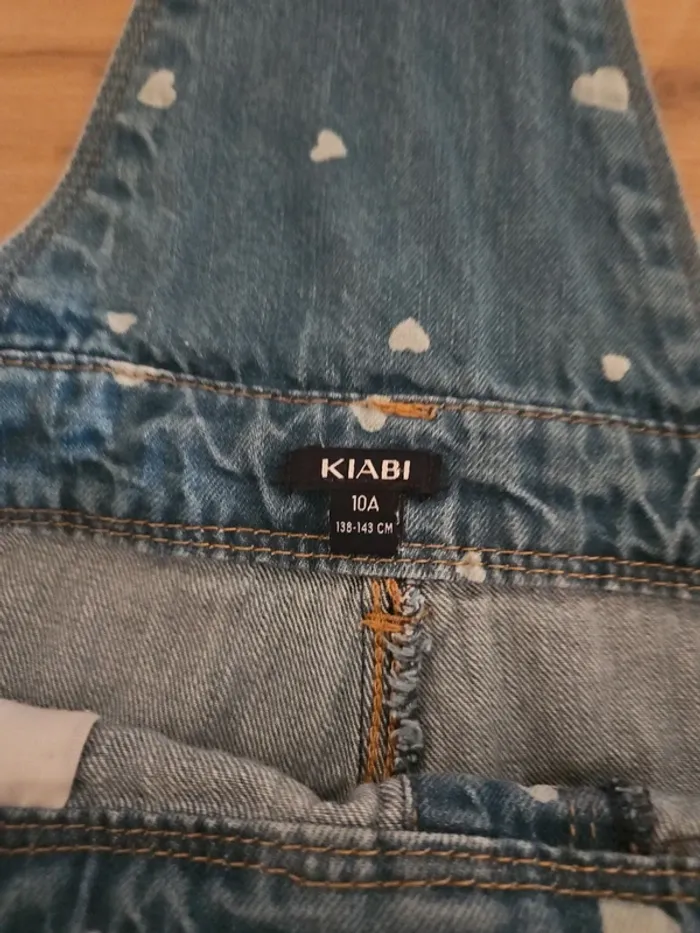 Combinaison short en jeans fille 10 kiabi - photo numéro 2